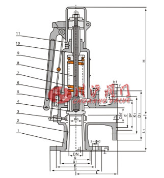 彈簧微啟式安全閥結構圖