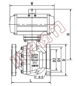氣動三通調節(jié)球閥 結構圖